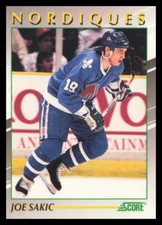 1991-92 Score Young Superstars #20 Joe Sakic Quebec Nordiques Hockey Card