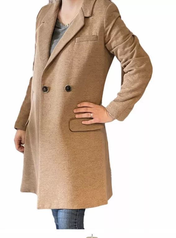 Zara Collection Tan Pea Coat M | eBay