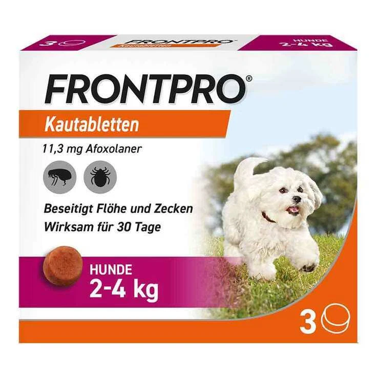 FRONTPRO 11 mg Kautabletten für Hunde 2 - 4 kg · 3 St · PZN 18654274 8023194