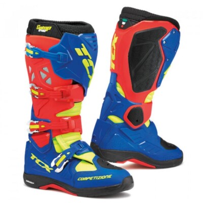Motorradstiefel TCX Comp Evo 2 Michelin Red/Blue/Yello-Fluo