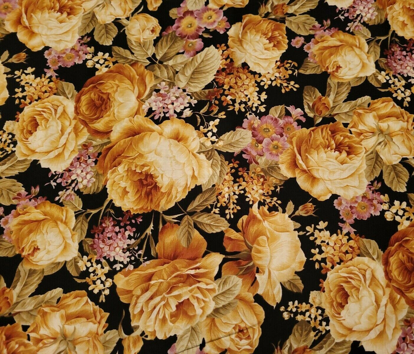 Petals From The Past BTY Hoffman International Floral Black eBay