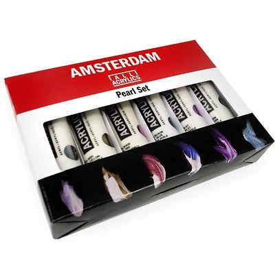 Royal Talens - Amsterdam All Acrylic Paints - 6 x 20ml Tubes - Pearl Set