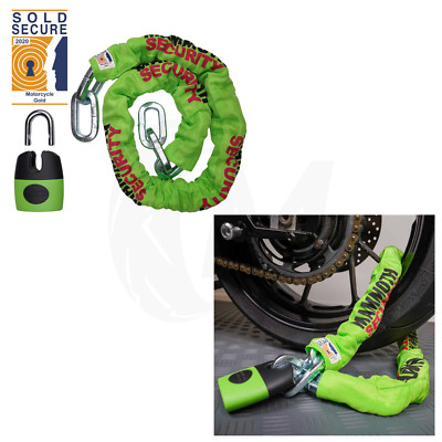 Mammut Motorrad Sicherheitskette Sold Secure Gold Approved 12mm x 1,2m Schäkel