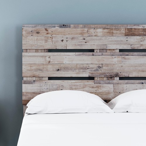 Signature Design By Ashley Neilsville Butcher Block Panel Headboard Full Light B - Picture 2 of 5