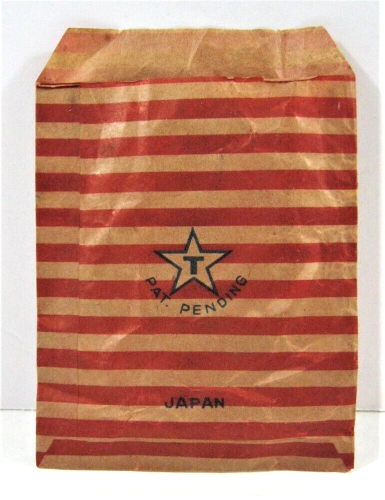 Vintage 1940's Dancing Devil Rubber Toy Colorful Adv Bag Only - No