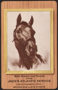 Vintage single playing card JACKS ATLANTIC SERVICE gas oil horse John Chambers