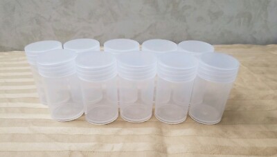 Edgar Marcus Clear Plastic Coin Tubes - 10 Pack Small Dollar Size With Screw Lids