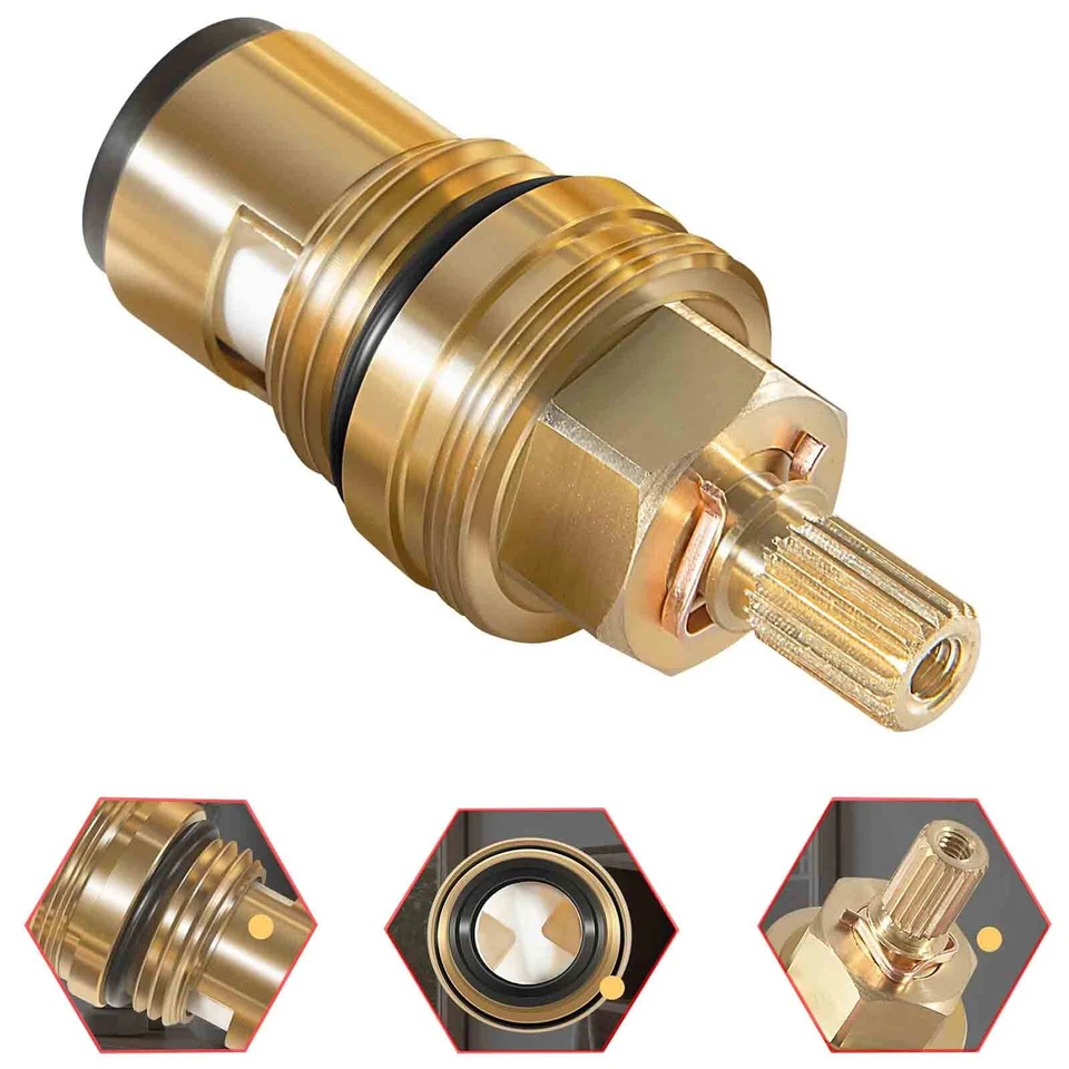 Cartucho cerámico tope derecho para Grohe 45882000, 1/2" Carbodur, 1/4 vuelta 90 grados Foto 2 de 4