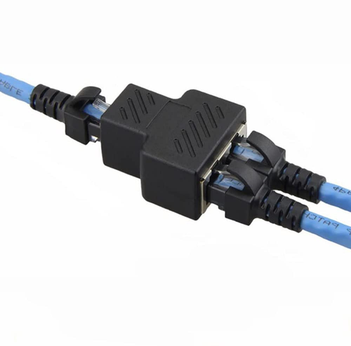 RJ45 Network Splitter Adapter, RJ45 1 to 2 Port Dual Female Socket Ethernet Conn