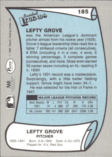1988 and 1989 Pacific Baseball Legends MLB Set Break #1-#220 — You Choose! - Picture 367 of 441