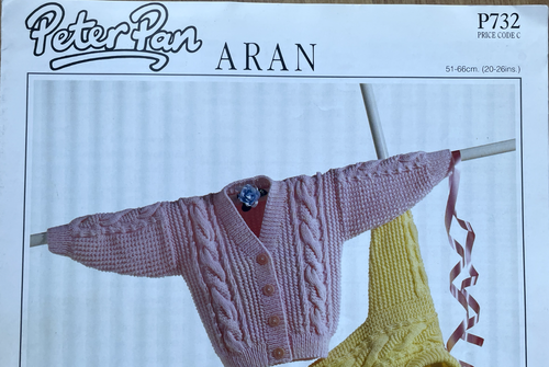 Baby Strickjacke mit Zopfmuster + Struktur STRICKMUSTER Jungen + Mädchen Peter Pan 732 - Bild 8 von 8