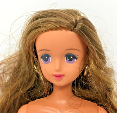 VTG 94 Takara Juliana Jenny Doll Japan Purple Eyes Long Brown Hair
