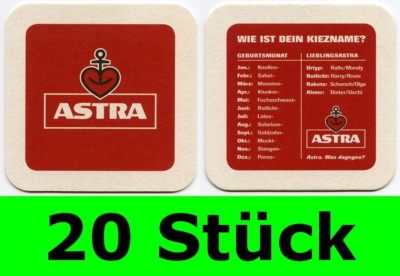 20 Stück Bierdeckel ASTRA Kiezname Bavaria St. Pauli Brauerei Hamburg Bar Party