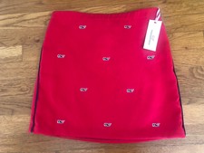 NWT Vineyard Vines Girls Size 14 Whale Embroidered Skirt Calypso Red