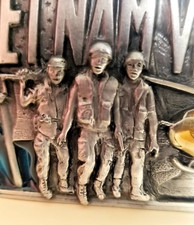 Vietnam Veterans Brass Belt Buckle 1983 Bergamot Brass Works USA z-146