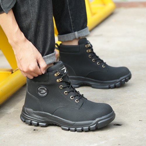 Herren Wasserdicht Arbeitsstiefel Stahlkappe Sicherheitsschuhe Unverwüstlich Rutschfest Stiefel - Bild 9 von 23