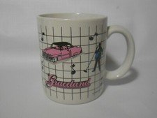 Vintage 1986 Elvis Graceland  Ceramic Coffee Mug Cup 1980s 80s FREE SHIPING