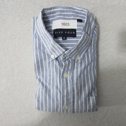 Five Four Shirt Mens Medium Blue White Button Up Long Sleeve Pocket Casual 1603 - Picture 12 of 12