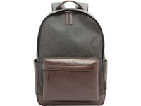Fossil Buckner Rucksack Backpack Laptopfach Echtleder - Grau Braun - Neu Etikett