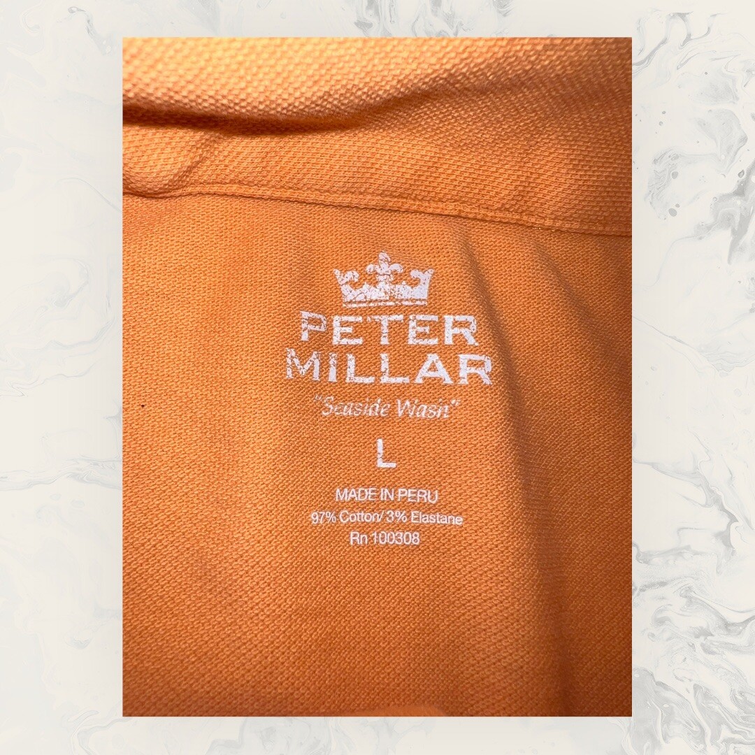 Peter Millar Solid Orange Seaside Wash Short Slee… - image 3