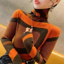 Turtleneck Sweater Autumn Winter Women's Casual Knitted Coat Women's Coat