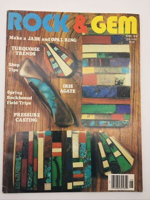 #ad 1979 JUNE ROCK amp; GEM MAGAZINE Turquoise Trends Iris Agate Pressure Casting CA UT $8.75