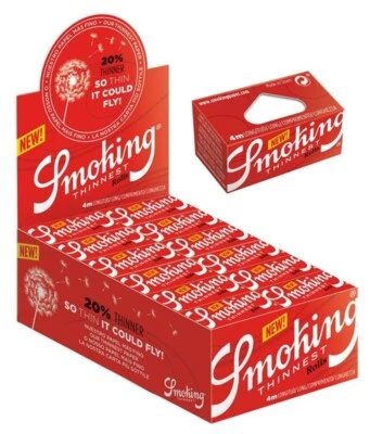 24er Box Smoking Paper THINNEST RED ROLLS Papers Blättchen Zigarettenpapier