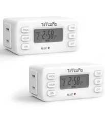 Indoor Digital Light Timer Outlet, 24 Hour Easy Programmable Timers for Elect...