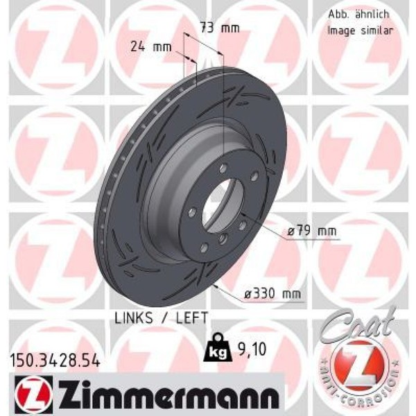 Zimmermann 150.3428.54 Bremsscheibe FüR BMW 3 1 X1 E84 E93 E90 E91 E92 E81 E82-image