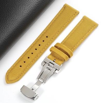 Nylon Sailcloth Watch Strap Butterfly Clasp Quick Release 18-24mm