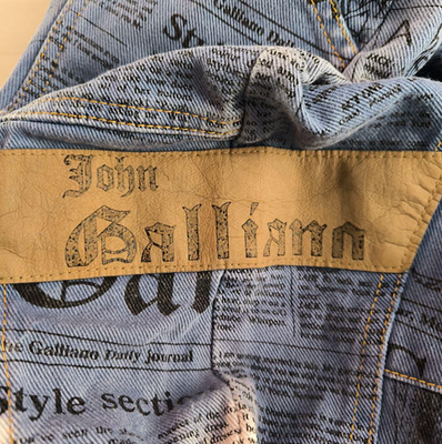 John Galliano Newspaper Print Denim Jacket Men's Rare Size S | eBay