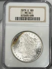 1879-S $1 Morgan Silver Dollar NGC MS64 San Francisco 90% US Coin TONER WOW!