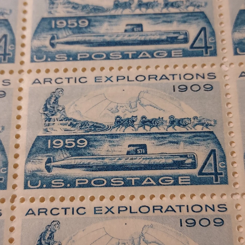 Stamps-50 stamp sheet-4 cent-50th. anniversary of Peary's voyage-1959 - Image 2 of 4