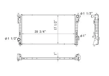 Radiador para Ford Taurus SHO 10-12 3,5 L V6 fila única (con turbo) Foto 2 de 4