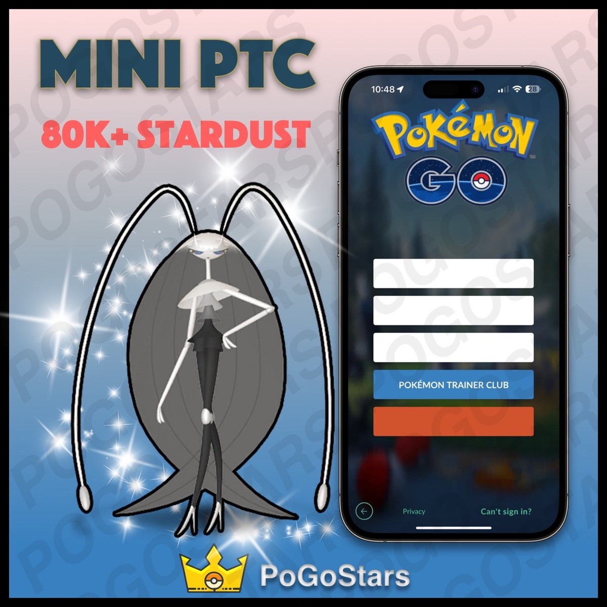 Pokémon PTC Go - Shiny Pheromosa - 80K Stardust✨Read Description