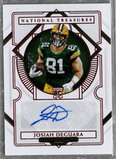 2020 Panini National Treasures Red Jersey Number #121 Josiah Deguara Auto /81