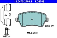 Bremsbelagsatz Scheibenbremse ATE Ceramic 13.0470-2709.2 FüR Renault Mercedes BE