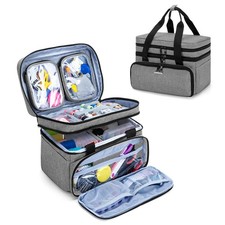 BAFASO Double Layer Sewing Accessories Organizer with 2 Detachable Gray
