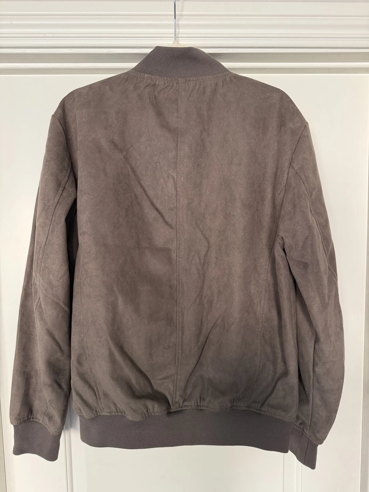 Slate & Stone Men's Faux Suede Bomber Jacket - Taupe Brown image 2