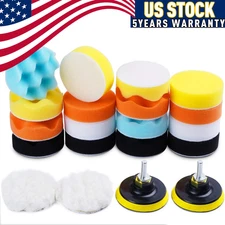 22 3INCH Polishing Pads Sponge Woolen Waxing Buffing Pad Kits M10 Drill Adapter