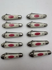 Lot Of 10 Vintage 1970's Peterbilt Mini Folding Knife Single Blade Colonial USA