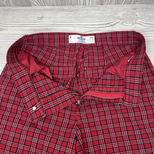 Pantalone Hollister ultra alto rosso a quadri junior taglia media elasticizzato - Foto 6 di 12