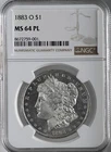 1883-O  $1 MORGAN SILVER DOLLAR  "PROOF LIKE"  NGC MS64 PL   #8672759-001