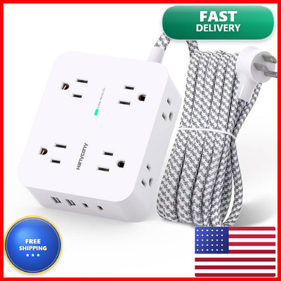Surge Protector Power Strip - Hanycony 8 Outlets 4 Usb 2 Usb C Charging Ports
