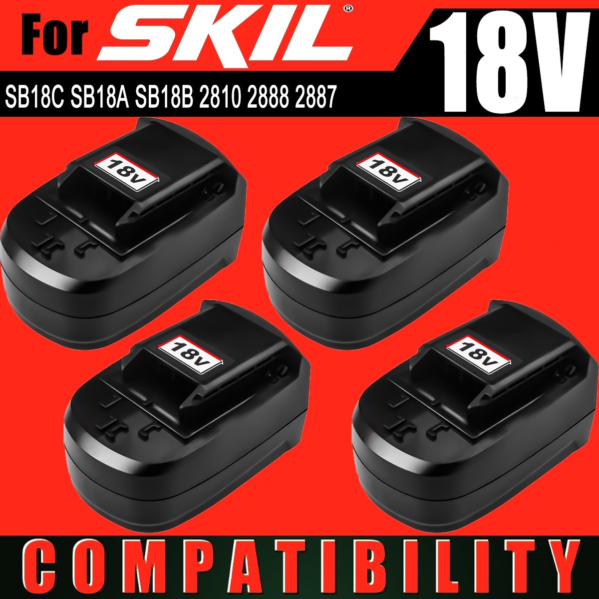 1-4Pack 18V 3600mAh NI-MH Battery For Skil 18Volt SB18C SB18A
