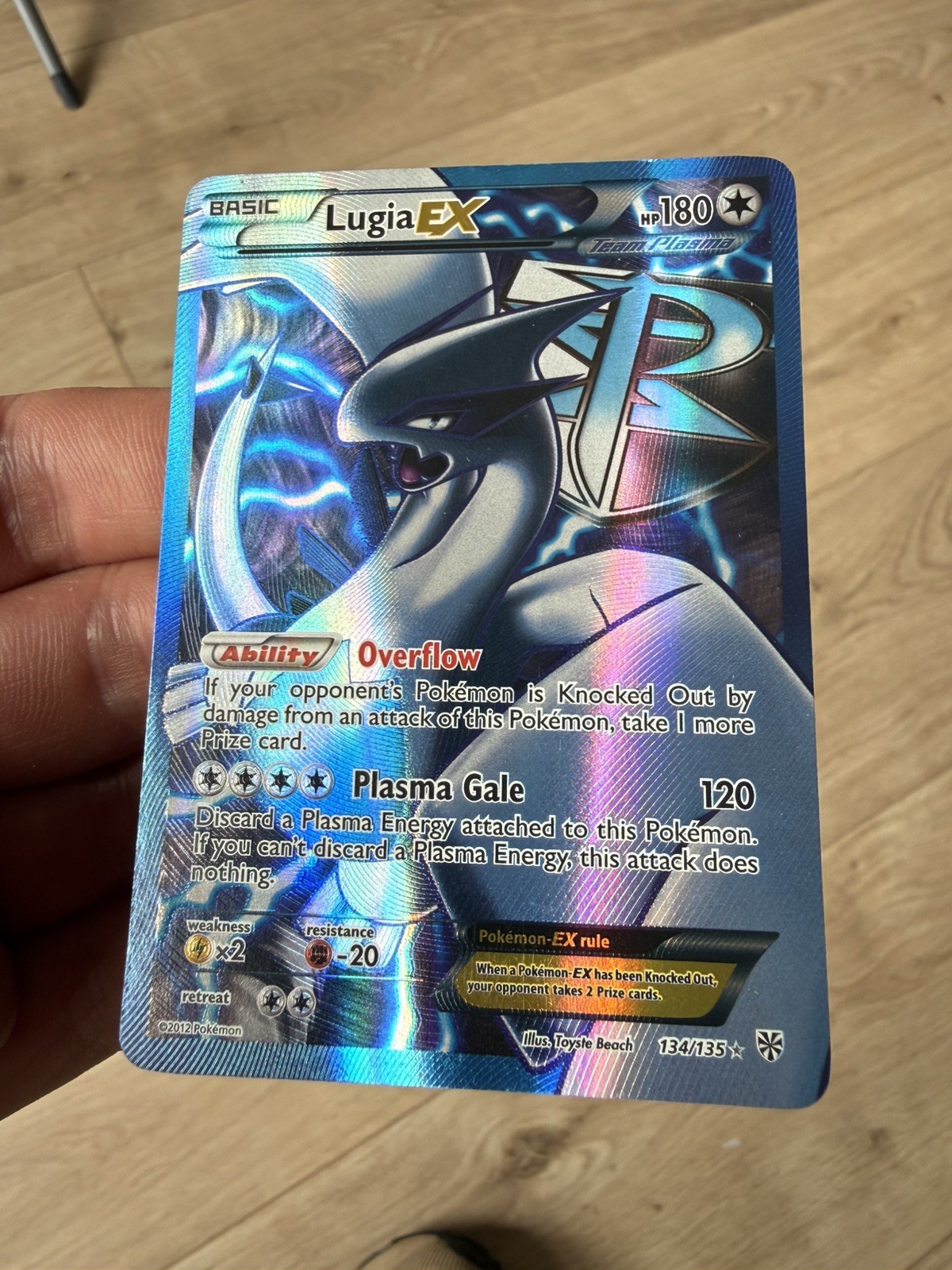 Pokemon TCG - Lugia EX Full Art 134/135 Plasma Storm 2012 B&W Card