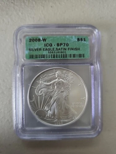 2008 (W) American Burnished Silver Eagle ICG SP70