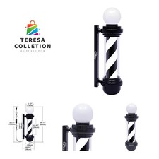 27'' Black White Barber Pole Light