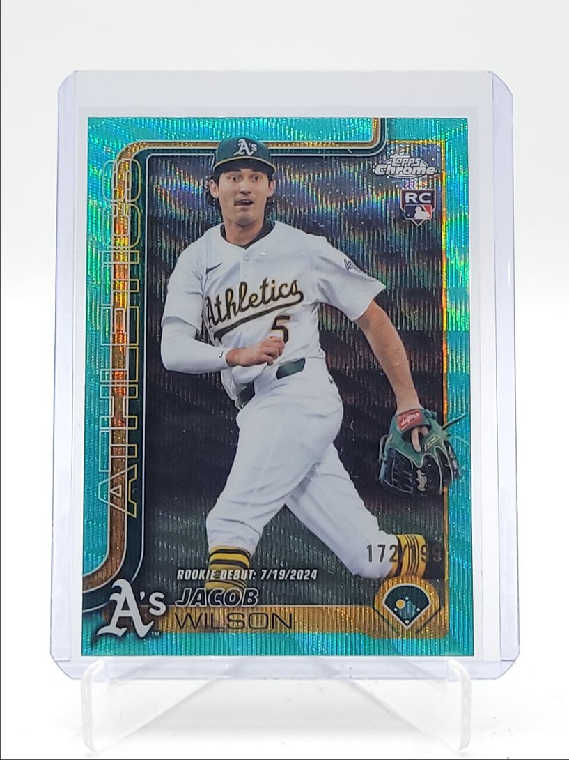 JACOB WILSON 2025 TOPPS CHROME UPDATE ROOKIE DEBUT AQUA WAVE C RC /199 Q4450