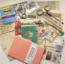 60+ item Junk Journal Kit - Stationery/Ephemera For Scrapbook Collage or Journal